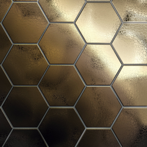 Scale Hexagon Metallic Gold