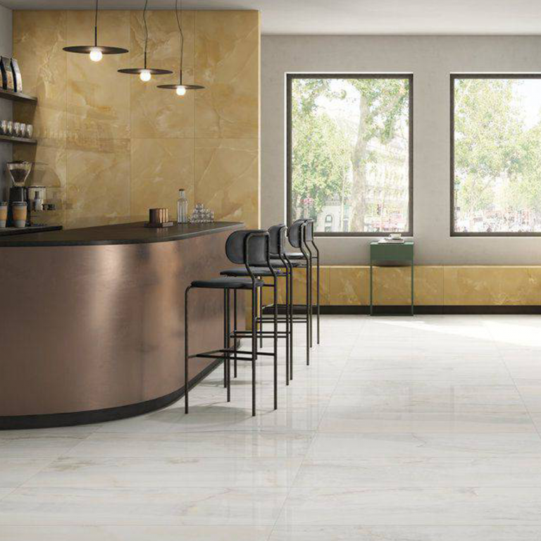 GRES PORCELLANATO EFFETTO MARMO ONICE BLUE OPACO 60X120 | Leroy Merlin